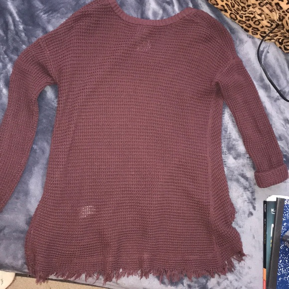 maroon fringe sweater - Picture 4 of 4